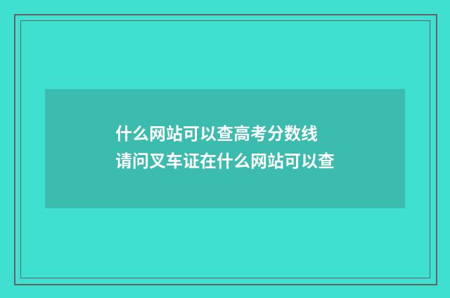 什么网站可以查高考分数线 请问叉车证在什么网站可以查
