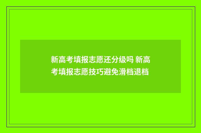 新高考填报志愿还分级吗 新高考填报志愿技巧避免滑档退档