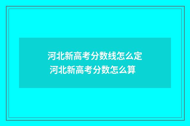 河北新高考分数线怎么定 河北新高考分数怎么算