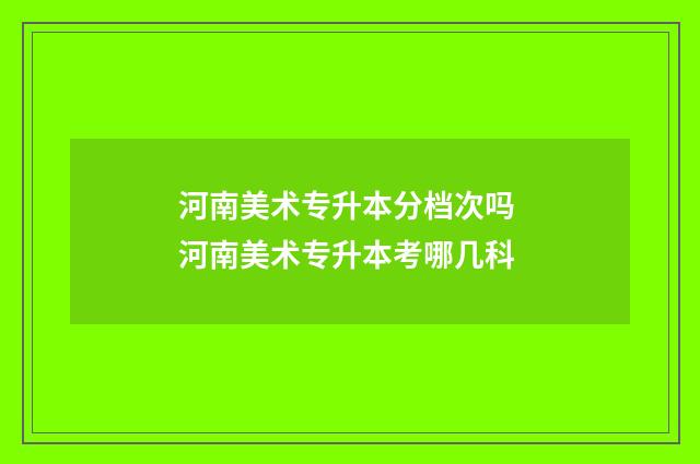 河南美术专升本分档次吗 河南美术专升本考哪几科