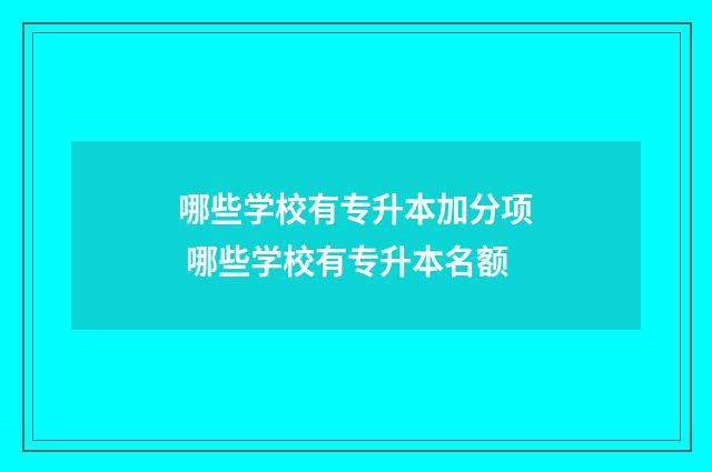哪些学校有专升本加分项 哪些学校有专升本名额