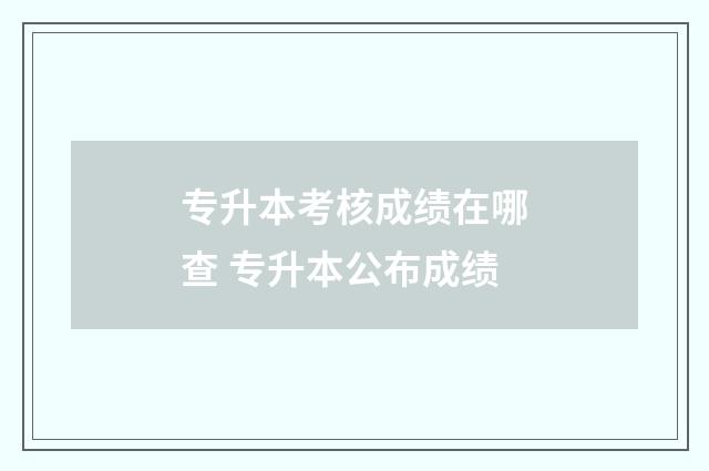 专升本考核成绩在哪查 专升本公布成绩