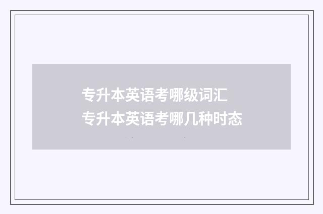 专升本英语考哪级词汇 专升本英语考哪几种时态
