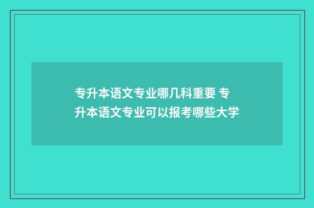 专升本语文专业哪几科重要 专升本语文专业可以报考哪些大学
