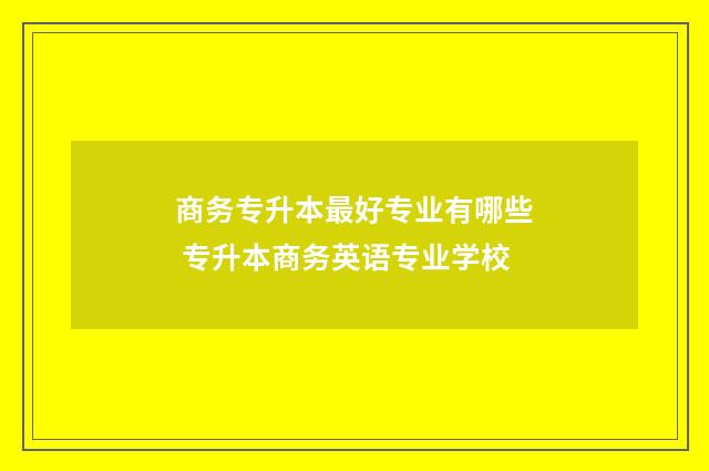 商务专升本最好专业有哪些 专升本商务英语专业学校