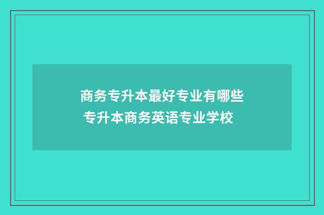 商务专升本最好专业有哪些 专升本商务英语专业学校