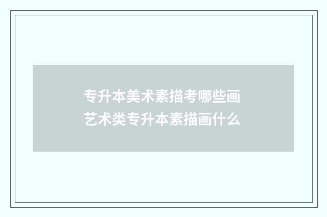专升本美术素描考哪些画 艺术类专升本素描画什么