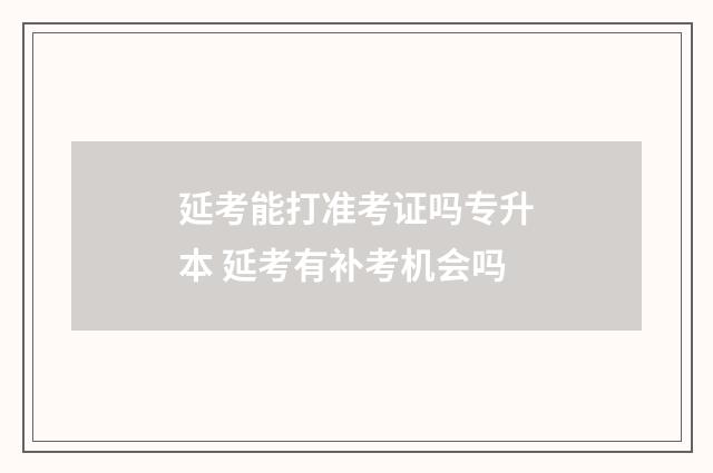 延考能打准考证吗专升本 延考有补考机会吗