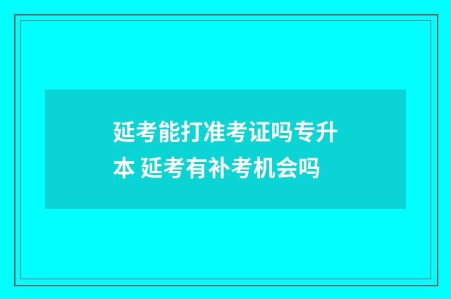 延考能打准考证吗专升本 延考有补考机会吗