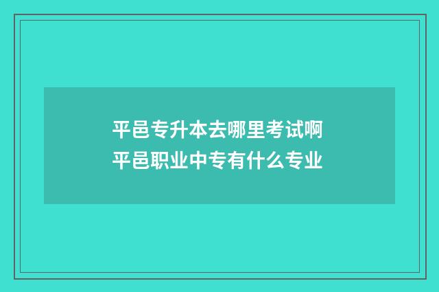 平邑专升本去哪里考试啊 平邑职业中专有什么专业