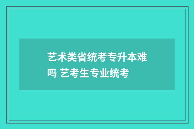 艺术类省统考专升本难吗 艺考生专业统考