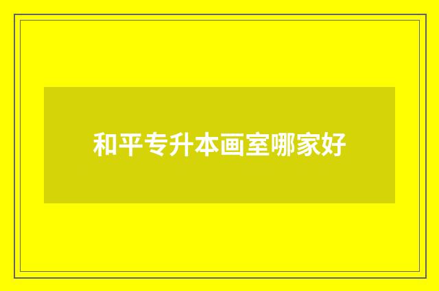 和平专升本画室哪家好
