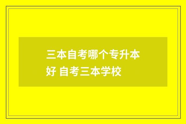 三本自考哪个专升本好 自考三本学校
