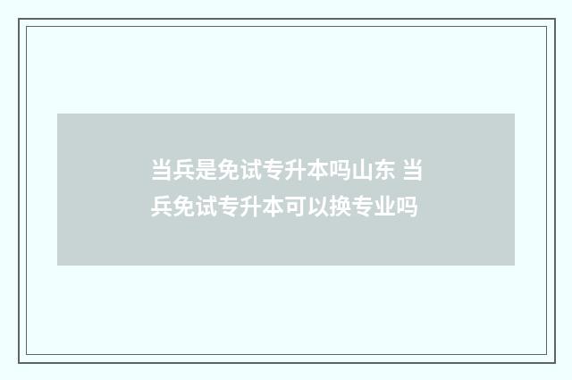 当兵是免试专升本吗山东 当兵免试专升本可以换专业吗