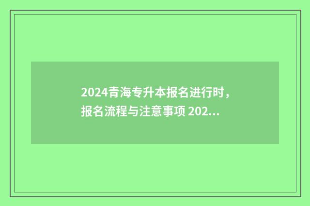 2024青海专升本报名进行时，报名流程与注意事项 2024青海专升本报名人数多少