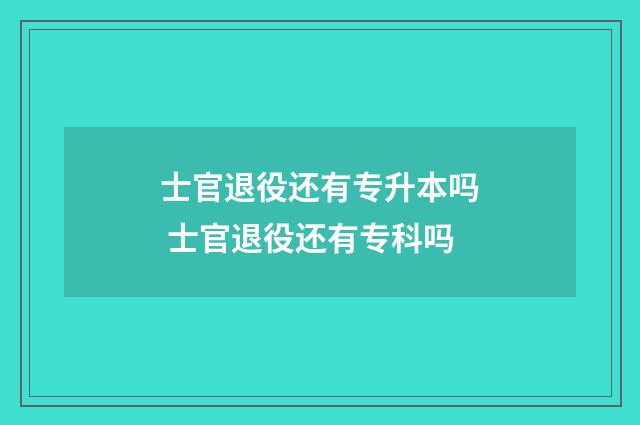 士官退役还有专升本吗 士官退役还有专科吗
