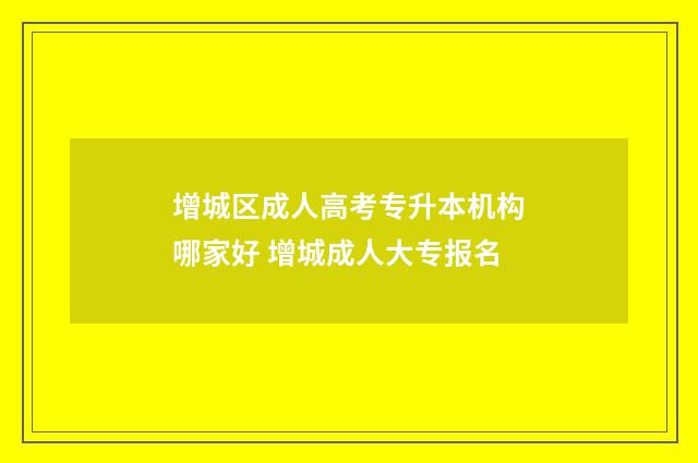 增城区成人高考专升本机构哪家好 增城成人大专报名