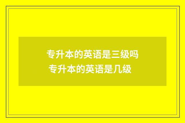 专升本的英语是三级吗 专升本的英语是几级
