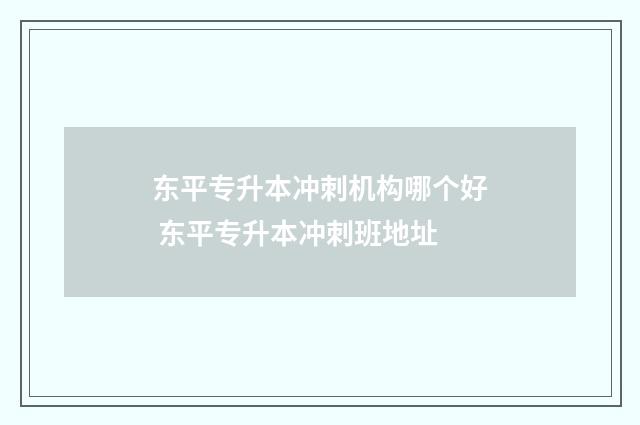 东平专升本冲刺机构哪个好 东平专升本冲刺班地址
