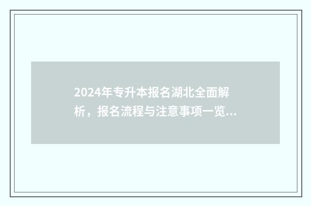 2024年专升本报名湖北全面解析，报名流程与注意事项一览无余 2024年专升本报考人数山东