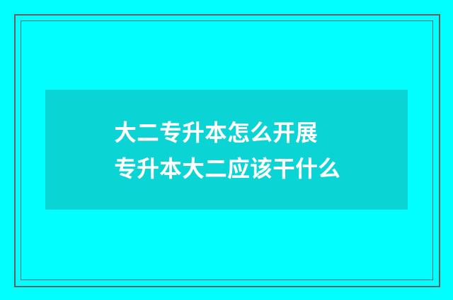 大二专升本怎么开展 专升本大二应该干什么
