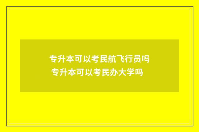 专升本可以考民航飞行员吗 专升本可以考民办大学吗