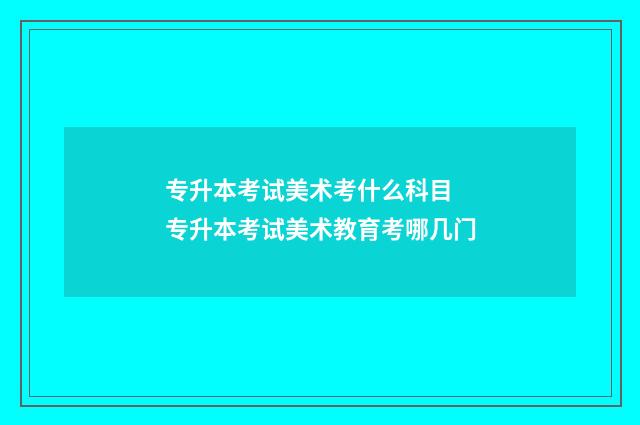 专升本考试美术考什么科目 专升本考试美术教育考哪几门