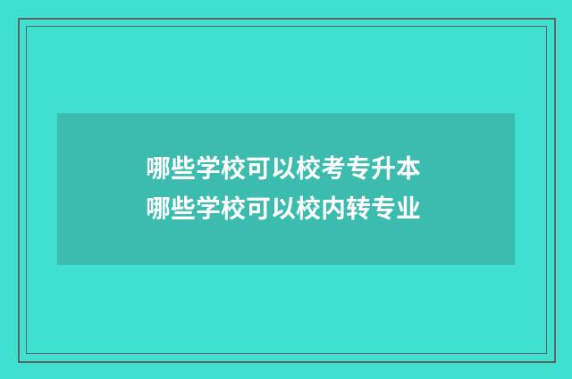 哪些学校可以校考专升本 哪些学校可以校内转专业