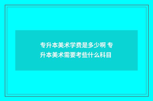 专升本美术学费是多少啊 专升本美术需要考些什么科目