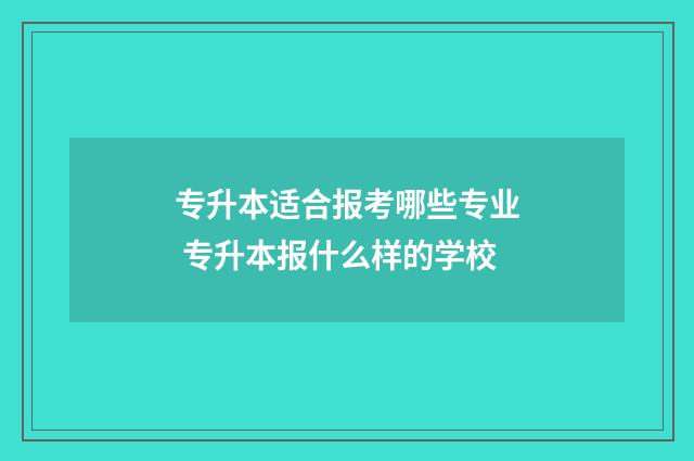 专升本适合报考哪些专业 专升本报什么样的学校