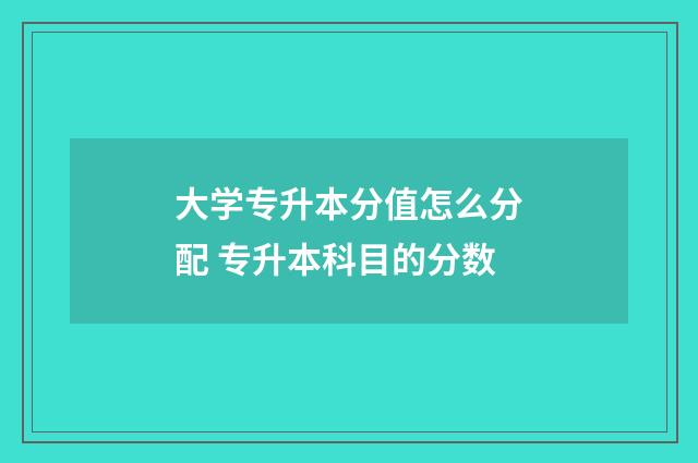 大学专升本分值怎么分配 专升本科目的分数