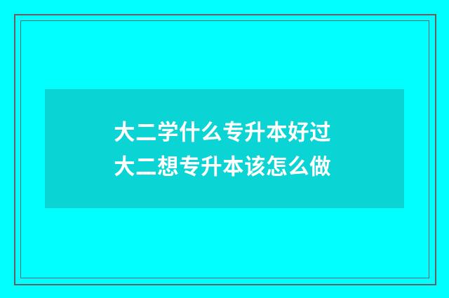 大二学什么专升本好过 大二想专升本该怎么做