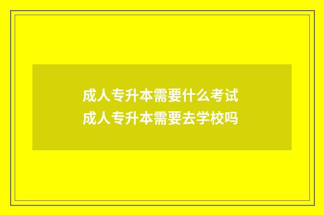成人专升本需要什么考试 成人专升本需要去学校吗