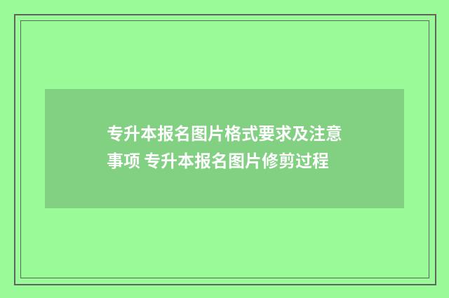 专升本报名图片格式要求及注意事项 专升本报名图片修剪过程