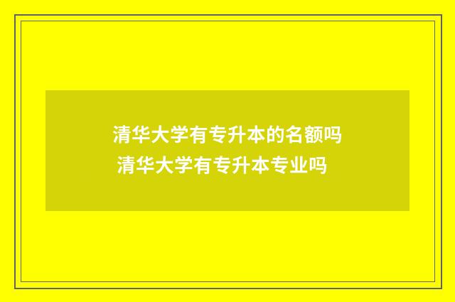 清华大学有专升本的名额吗 清华大学有专升本专业吗