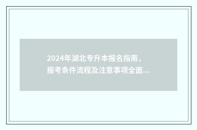 2024年湖北专升本报名指南，报考条件流程及注意事项全面解析 2024年湖北专升本英语语法