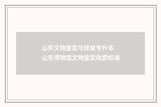 山东文物鉴定与修复专升本 山东博物馆文物鉴定收费标准