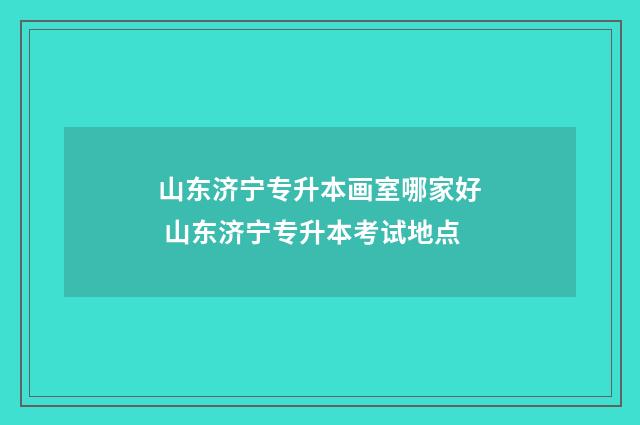 山东济宁专升本画室哪家好 山东济宁专升本考试地点