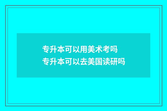 专升本可以用美术考吗 专升本可以去美国读研吗