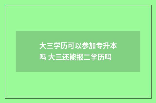 大三学历可以参加专升本吗 大三还能报二学历吗
