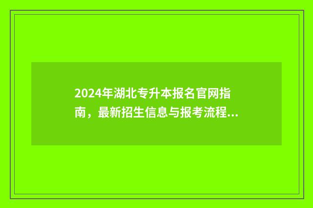 2024年湖北专升本报名官网指南，最新招生信息与报考流程介绍 2024年湖北专升本学校及专业