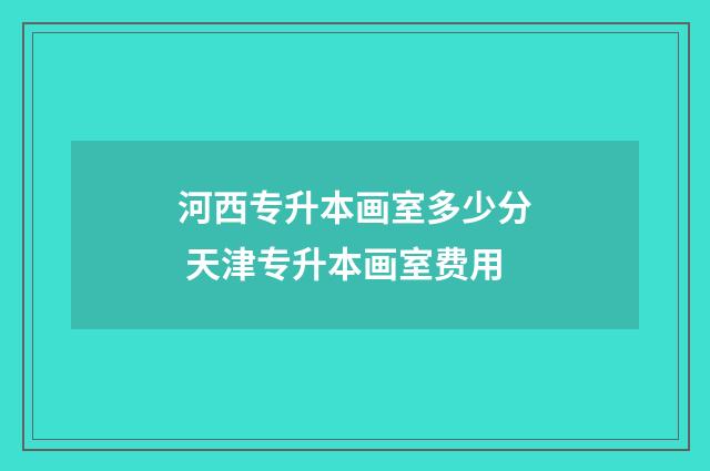 河西专升本画室多少分 天津专升本画室费用