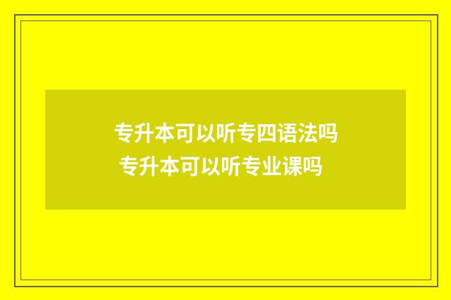 专升本可以听专四语法吗 专升本可以听专业课吗