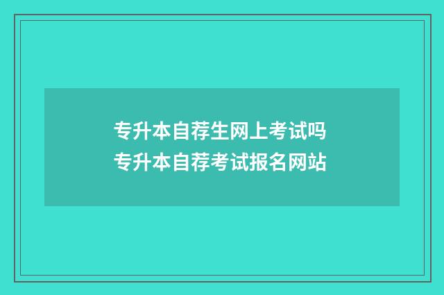 专升本自荐生网上考试吗 专升本自荐考试报名网站