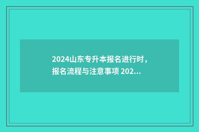 2024山东专升本报名进行时，报名流程与注意事项 2024山东专升本报名时间是多少