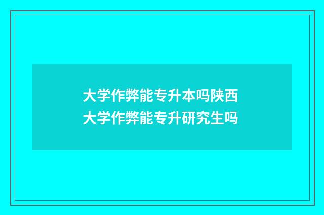 大学作弊能专升本吗陕西 大学作弊能专升研究生吗
