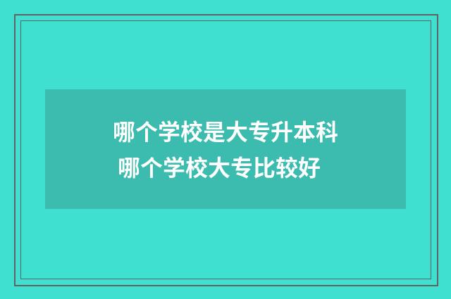 哪个学校是大专升本科 哪个学校大专比较好