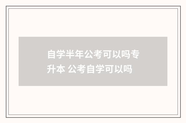 自学半年公考可以吗专升本 公考自学可以吗