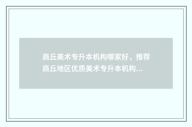 商丘美术专升本机构哪家好，推荐商丘地区优质美术专升本机构 商丘美术专升本机构
