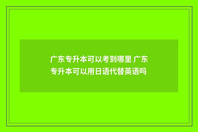 广东专升本可以考到哪里 广东专升本可以用日语代替英语吗